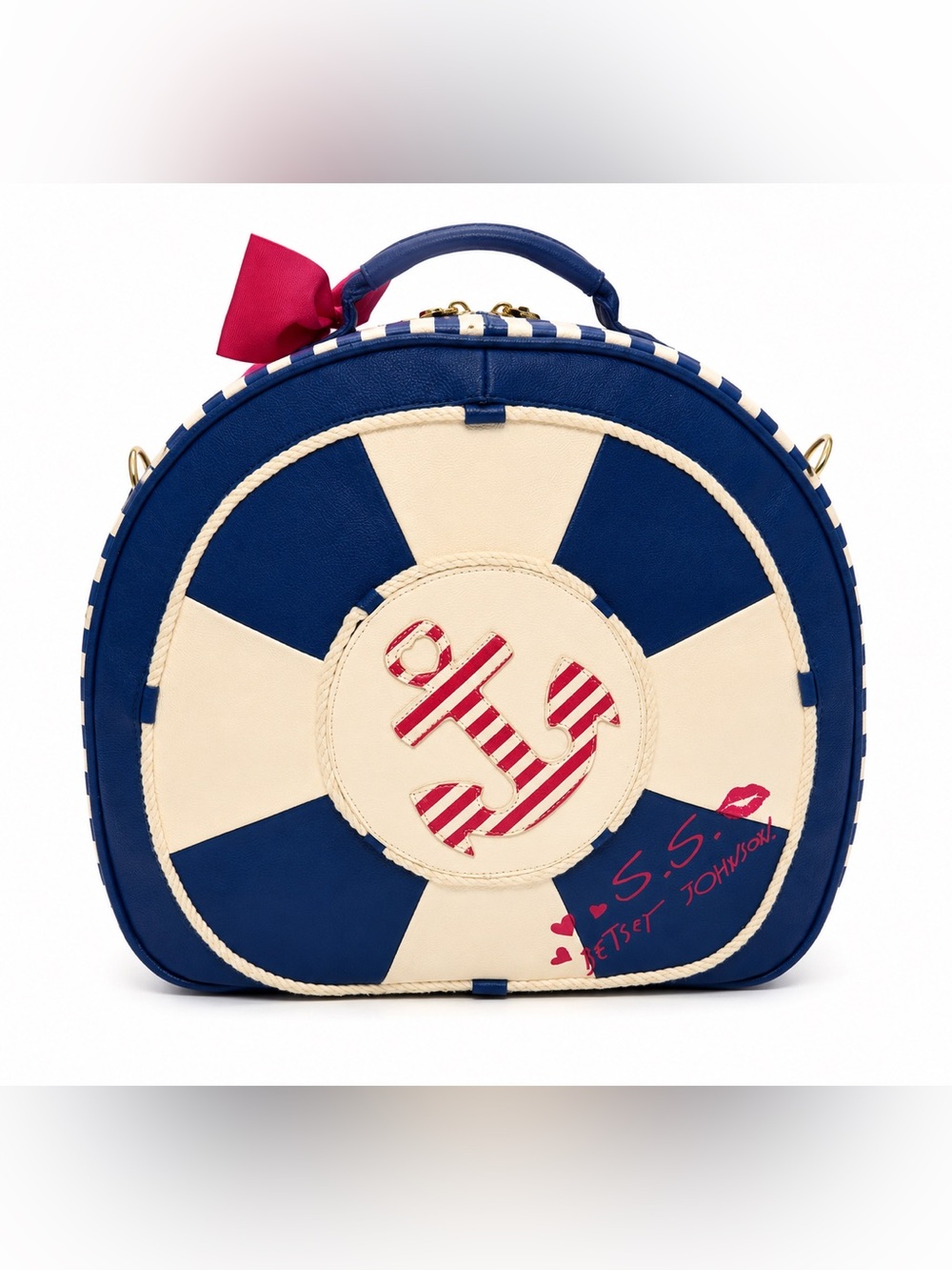 Betsey Johnson S.S. Jetset Johnson Nautical Anchor Weekender Train Case